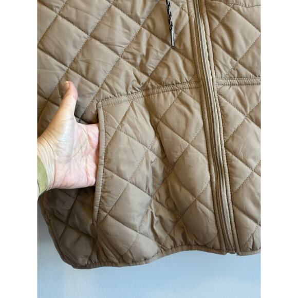 Hard Rock Cafe Bomber Puffer Jacket Men L Snow Coat Retro Ski Tan Brown Hoodie - Picture 7 of 16